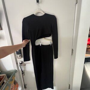 Elegant Black Cut-Out Dress